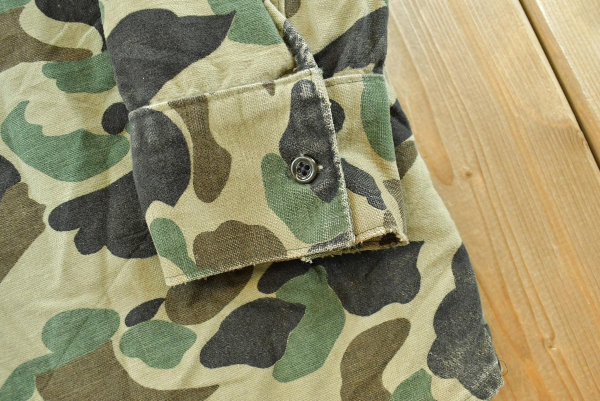 Vintage 1980s Frostproof Duck Camo Chamois Flannel Button Up Shirt Men's L
