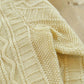 Vintage 1980s Wool 3D Cable Knit Sweater Men's M