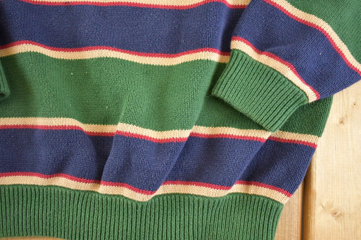 Vintage 1990s Eddie Bauer Striped Knit Crewneck Sweater Men's XL
