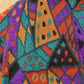 Vintage 1990s Geometric Abstract Knit Cardigan Sweater Women's L