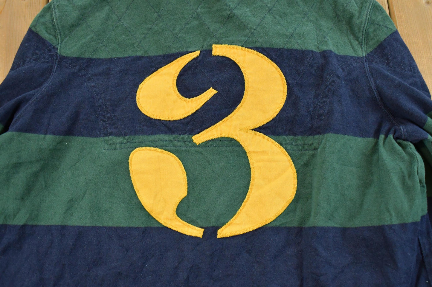 Vintage 2000s Ralph Lauren Rugby Embroidered Equestrian Long Sleeve Polo Shirt Men's Medium