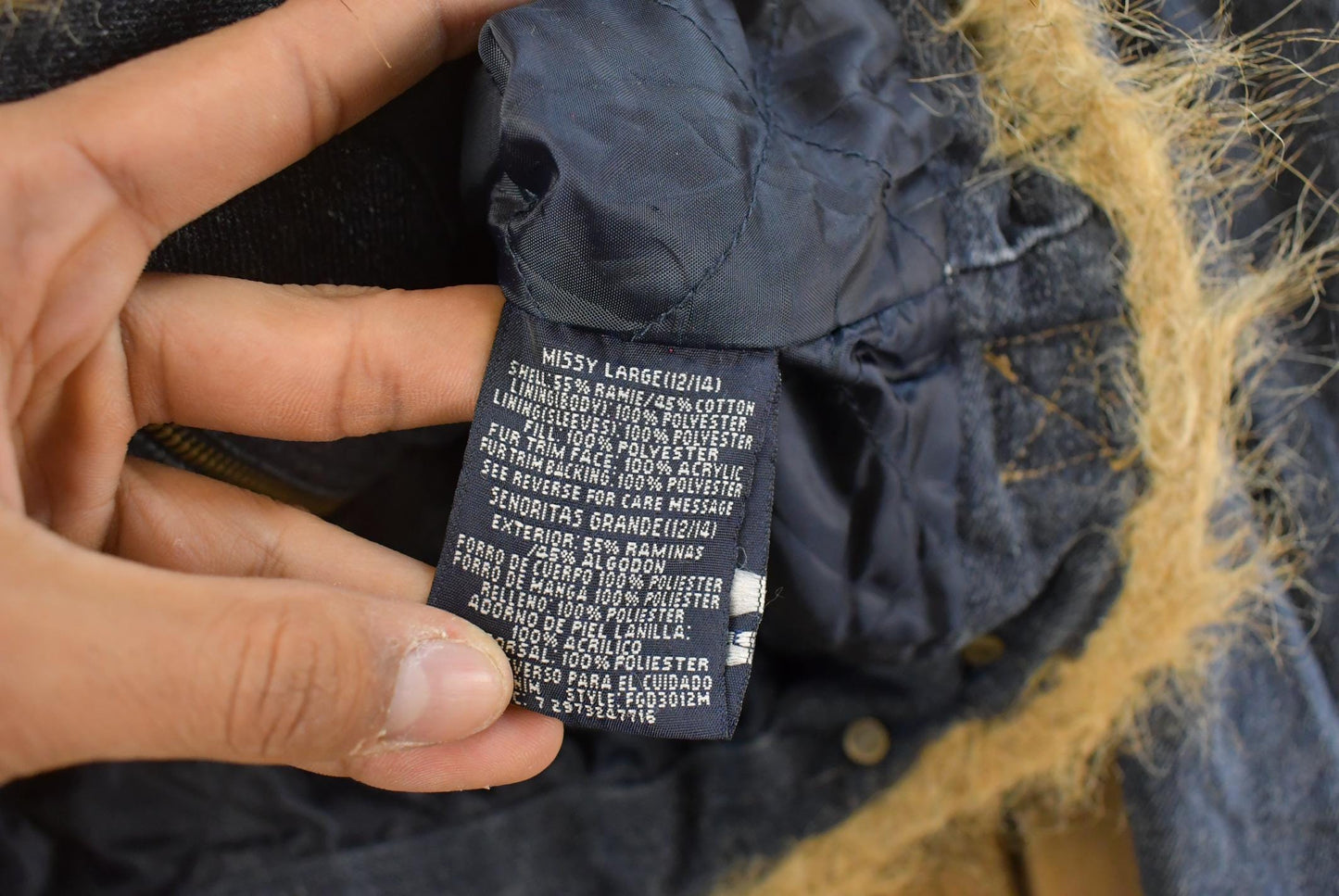 Vintage 2000s Faded Glory Faux Fur Denim Trucker Jacket Youth L