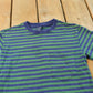 Vintage 1990s Lands' End Striped Pocket T-Shirt Youth M