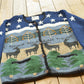 Vintage 1990s Planet Earth Imports Hand Knit Reindeer Pine Tree Wool Knit Button Up Cardigan Sweater Women's XL
