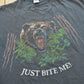 Vintage 2000s Glacier Park Montana Just Bite Me Grizzly Bear Souvenir T-Shirt Men's XL