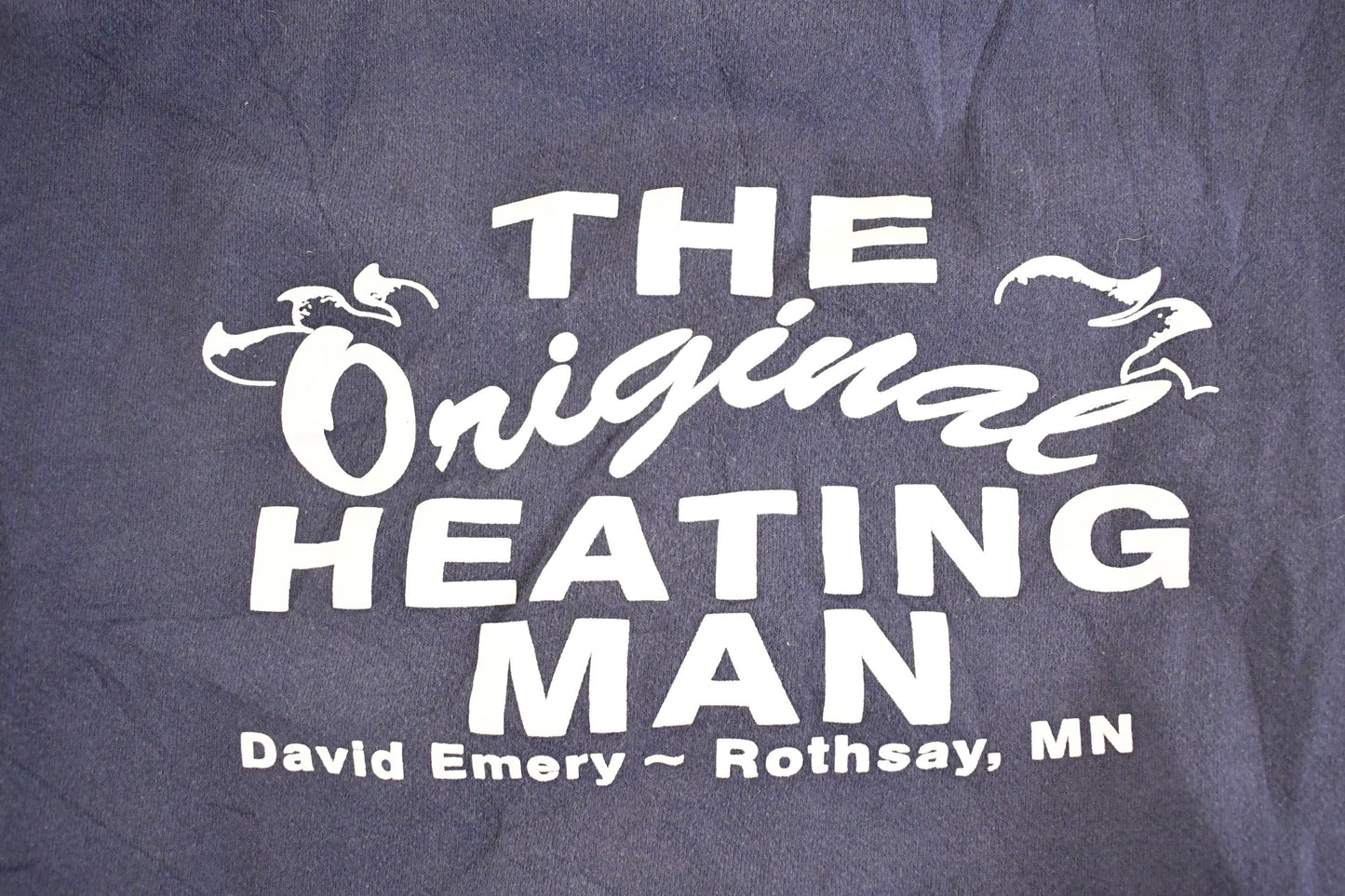 Vintage 1990s The Original Heating Man Souvenir Zip Up Hoodie Sweatshirt Men's M