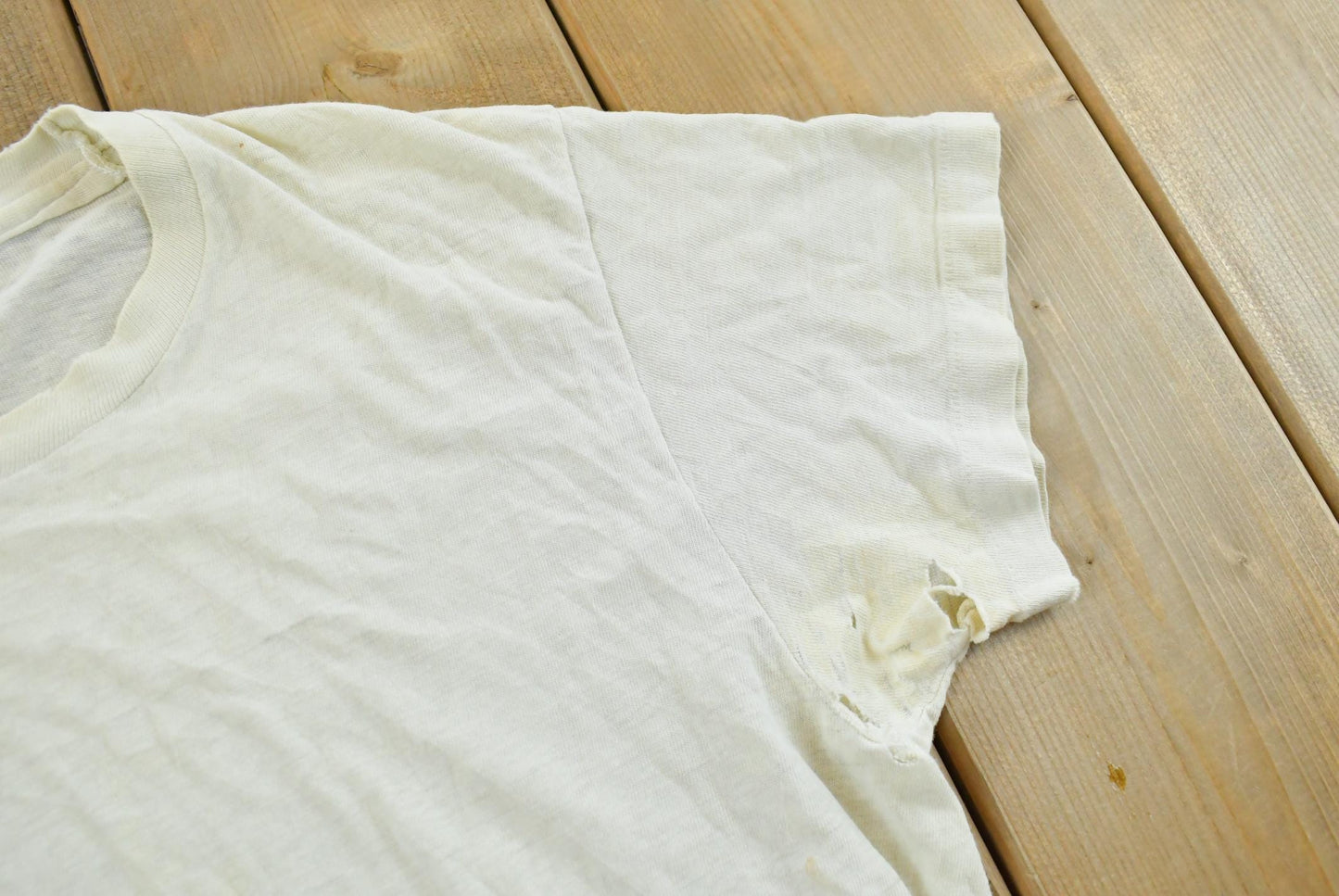 True Vintage 1970s Hanes Blank White T-Shirt Men's S