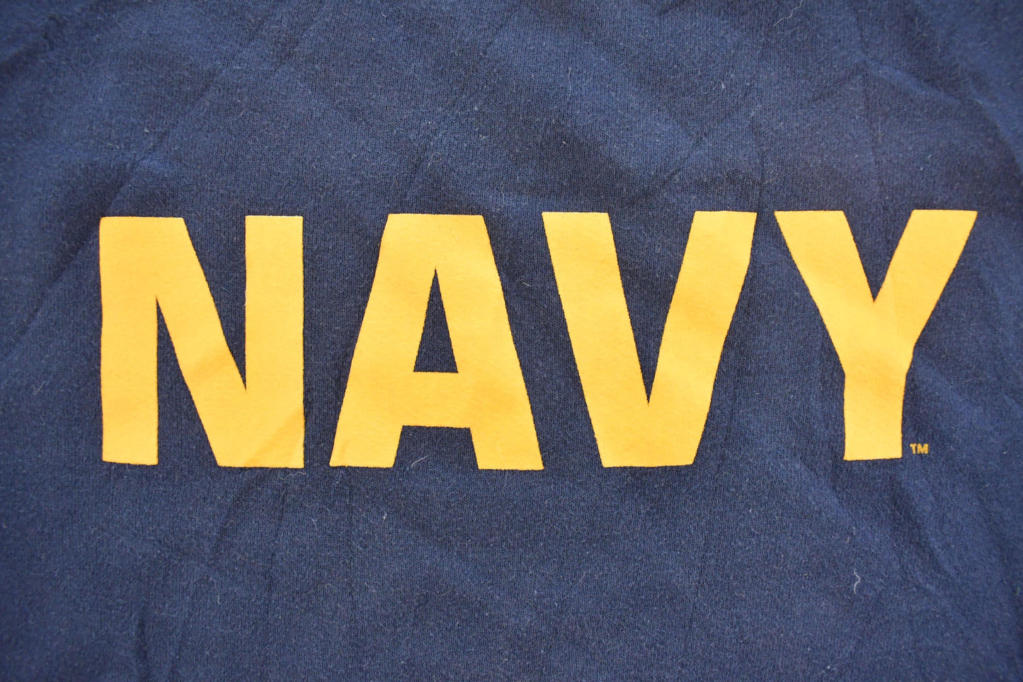 1990s Vintage Navy Spell Out Naval Crewneck Sweatshirt Men's S