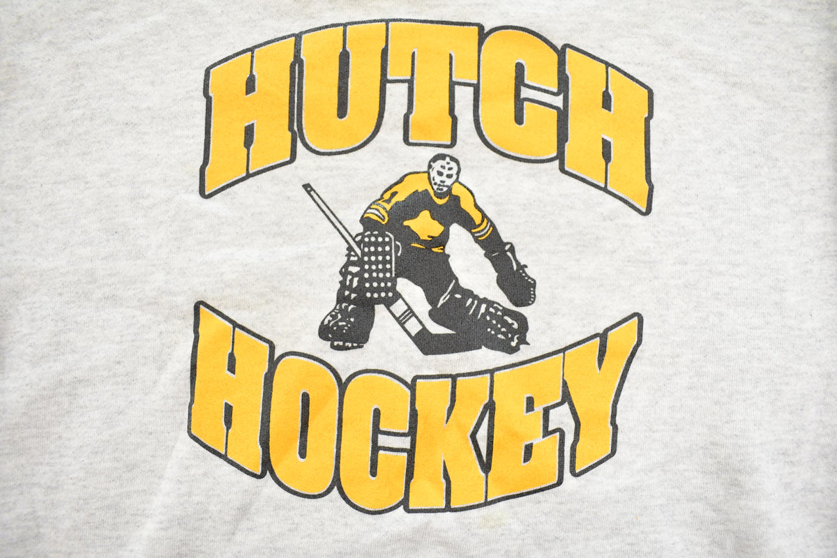 Vintage 1990s Hutch Hockey Graphic Collegiate Crewneck Sweatshirt Men's M