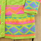 Vintage 1980s IB Diffusion Abstract Knit Cardigan Sweater Women's L