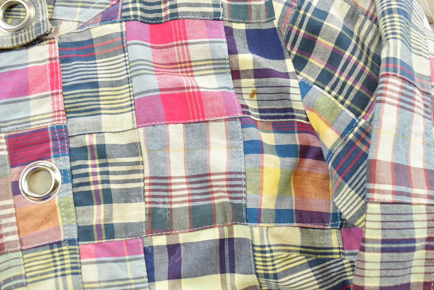 Vintage 1990s Keren Hart Patchwork Plaid Jacket Women's L