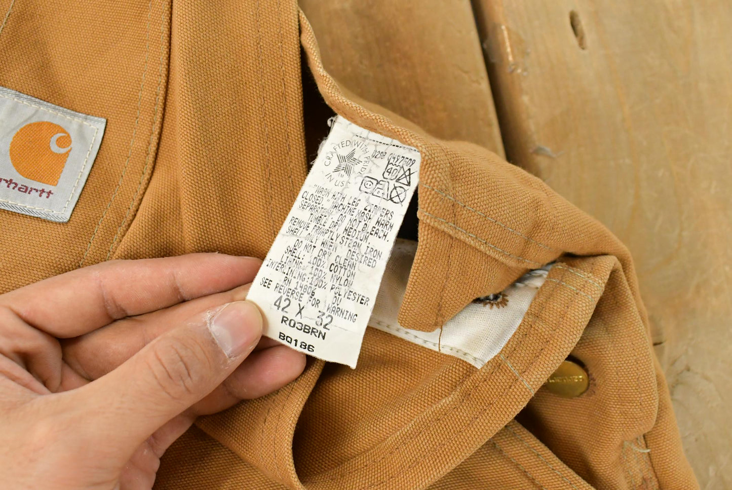 Vintage 1990s Carhartt Double Knee Insulated Canvas Bib Overalls Men's 44 x 31