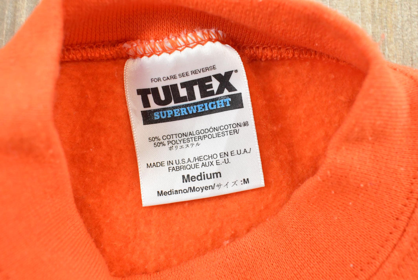 Vintage 1990s Tultex Superweight Blank Orange Crewneck Sweatshirt Men's M