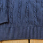 Vintage 1990s Tommy Hilfiger 3D Cotton Cable Knit Crest Logo Crewneck Sweater Men's L