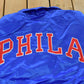 Vintage Y2K DEADSTOCK Philadelphia 76ers NBA Hardwood Classics Basketball Snap On Button Satin Jacket Mens 56 Men's 2XL
