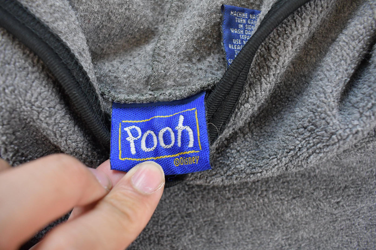 Vintage 1990s Disney Eeyore Winnie The Pooh Embroidered Fleece Hoodie Sweater Men's L