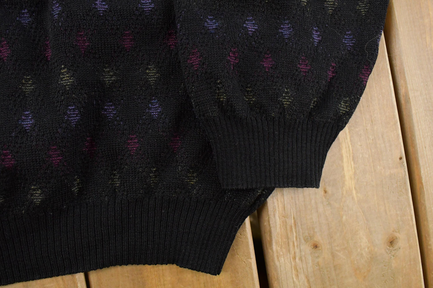 Vintage 1990s Brandini Abstract Wool Knit Crewneck Sweater Mens XL