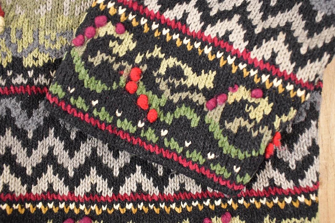 Vintage 1990s Talbots Abstract Knit Cardigan Sweater Womens S