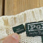 Vintage 1990s Polo Ralph Lauren Embroidered Crest Logo Cotton Knit Crewneck Sweater Women's M