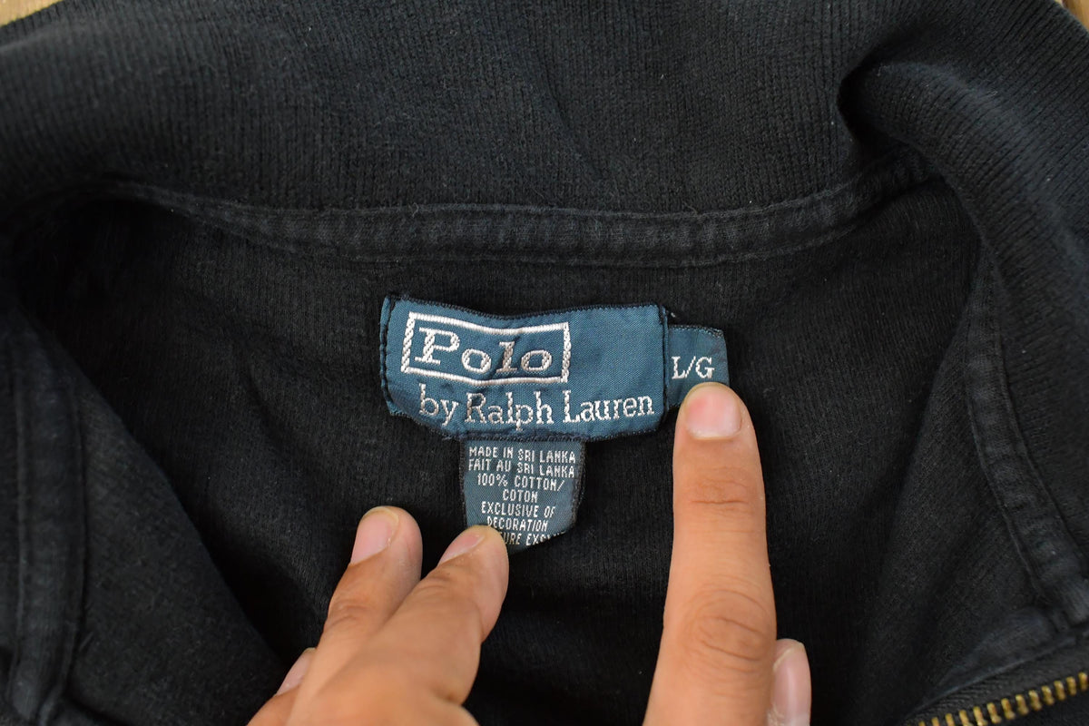 Vintage 1990s Polo Ralph Lauren Quarter Zip Sweatshirt Men's L