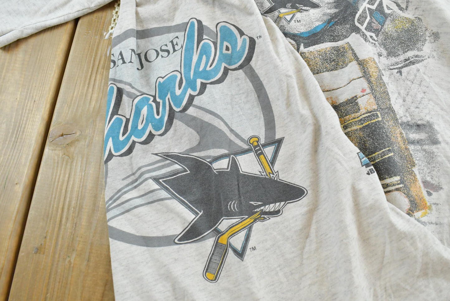 Vintage 1991 Bulletin Athletic San Jose Sharks NHL Graphic T-Shirt Men's XL