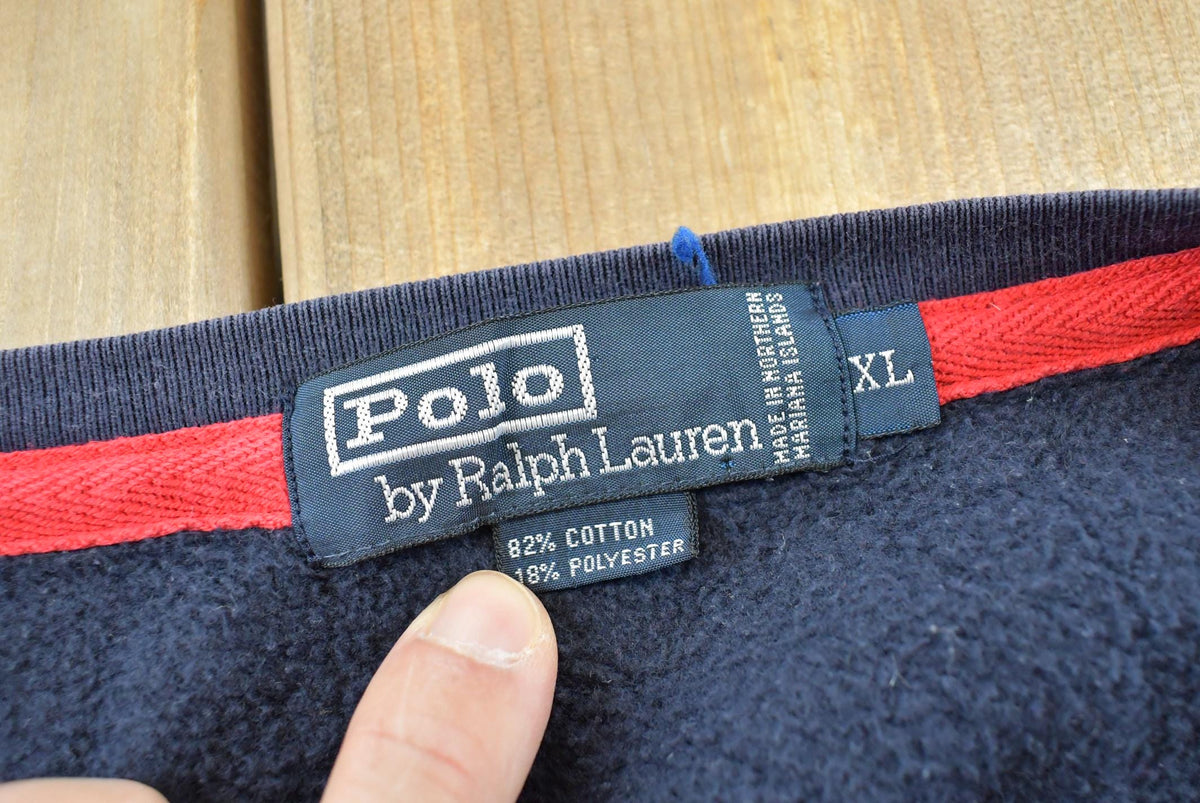 Vintage 1990s Polo Ralph Lauren Small Logo Crewneck Sweatshirt Men's 3XL