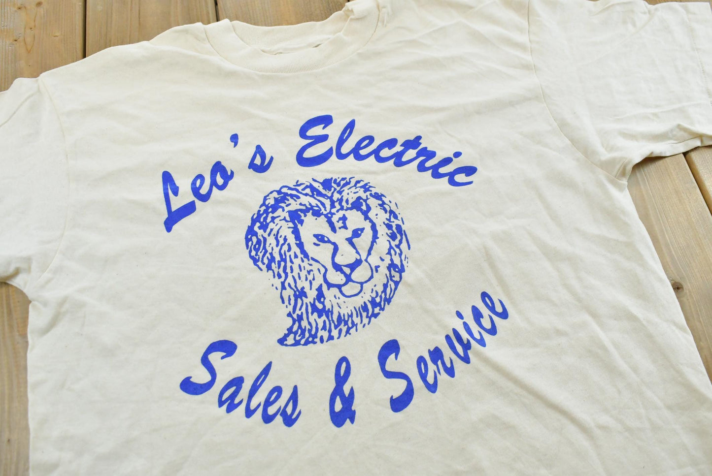 Vintage 1990s Leos Electric Sale Service Promotional Souvenir Lion T-Shirt Men's L