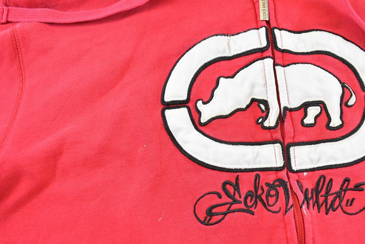 Vintage 2000s Marc Ecko UNLTD Embroidered Full Zip Up Hoodie Sweatshirt Men's L