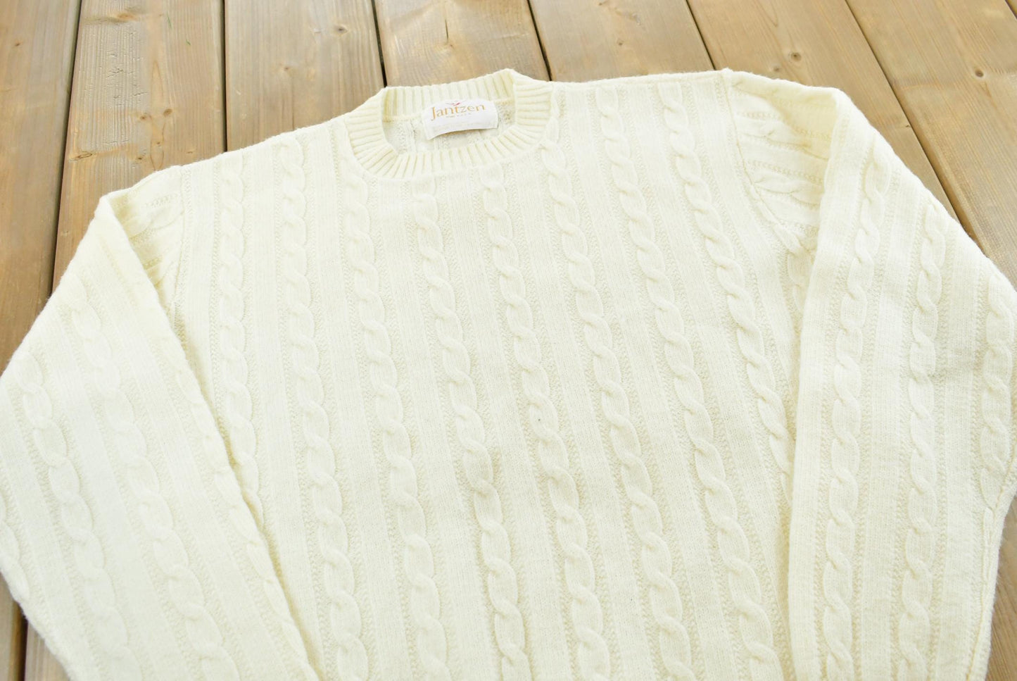 Vintage 1980s Jantzen Cable Knit Sweater Men's M