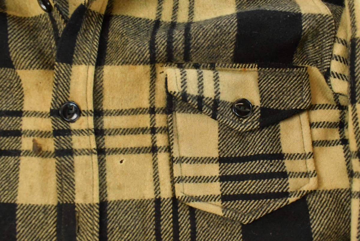 Vintage 1970s Chippewa Wool Flannel Shirt Jacket Men's Large