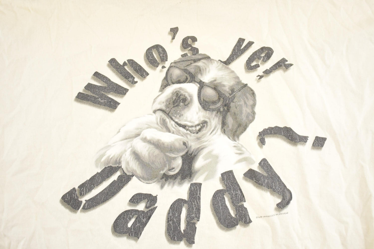 Vintage 1990's Who's Yer Daddy Big Dogs Souvenir Travel T-Shirt Mens L