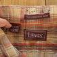 Vintage 1970s Levi's Western Plaid Pearl Snap Flannel Button Up Shirt Men's L