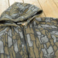Vintage 1990s Cabela's Tree Bark Camo Fleece Full Zip Up Hoodie Sweatshirt Men's L
