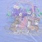 Vintage 1990s Cats Floral T-Shirt Men's L
