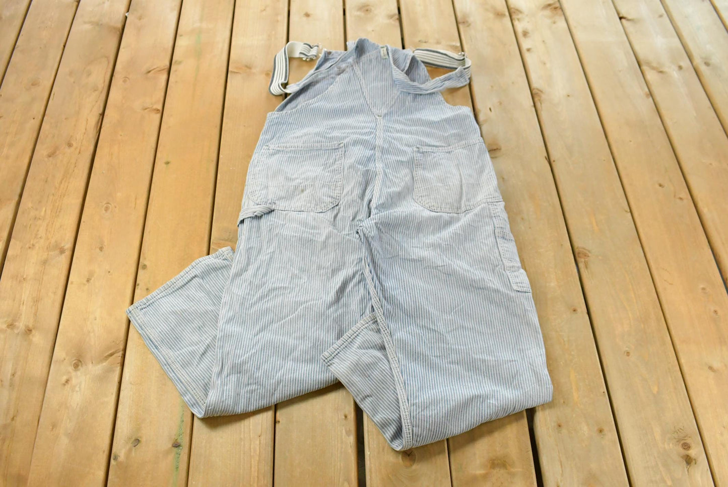 Vintage 1990s Key Imperial Striped Denim Overalls Men's 36 x 27