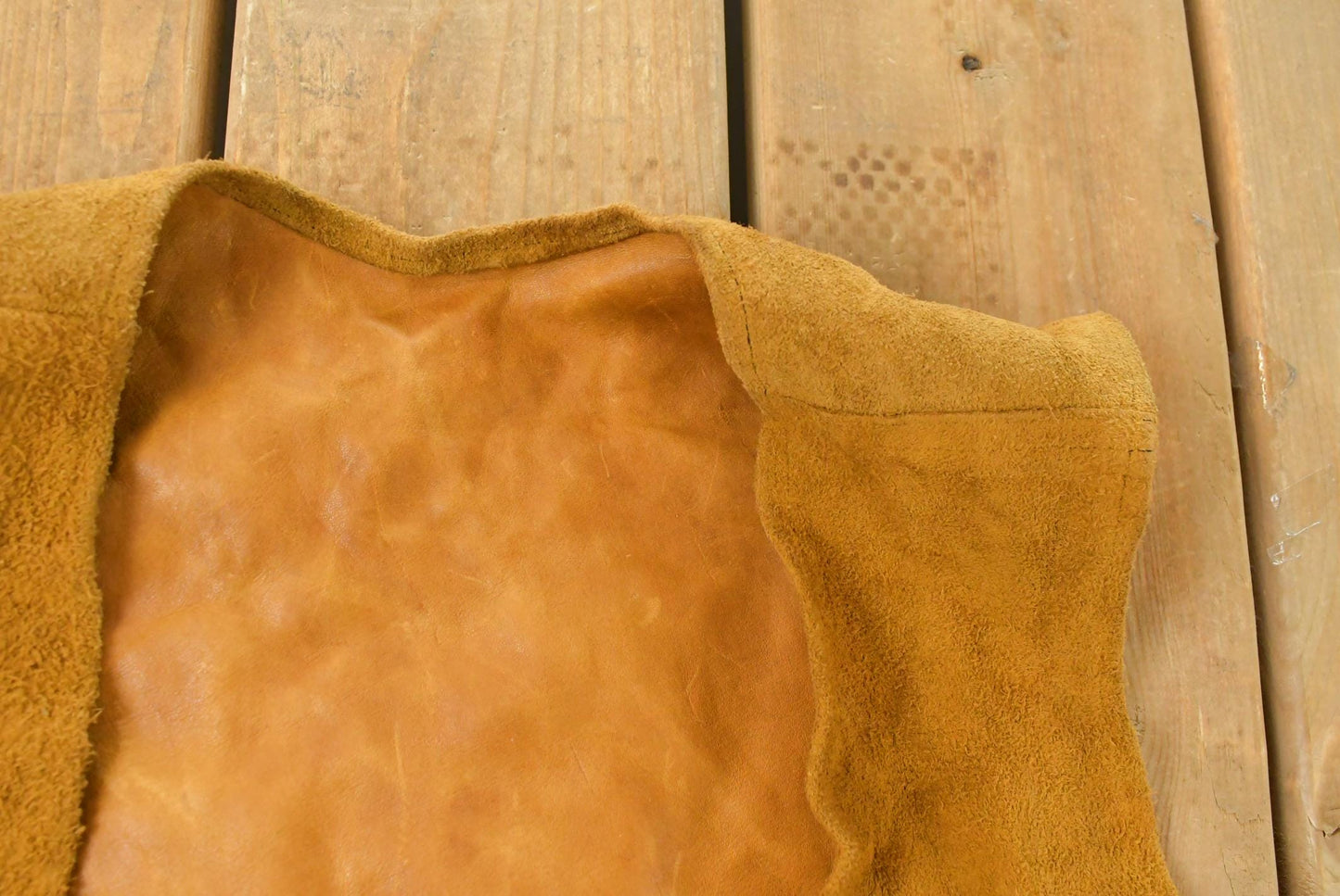 Vintage 1960s Genuine Leather Western Fringe Vest Jacket Women's S