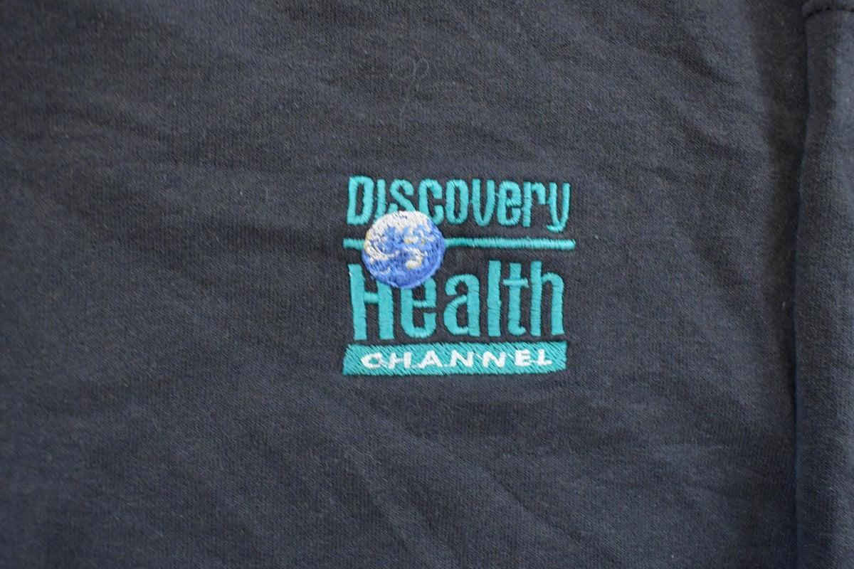 Vintage 1990s Discovery Channel Health Promo Crewneck Sweatshirt Men's Large / Embroidered / 90s Champion Sweater