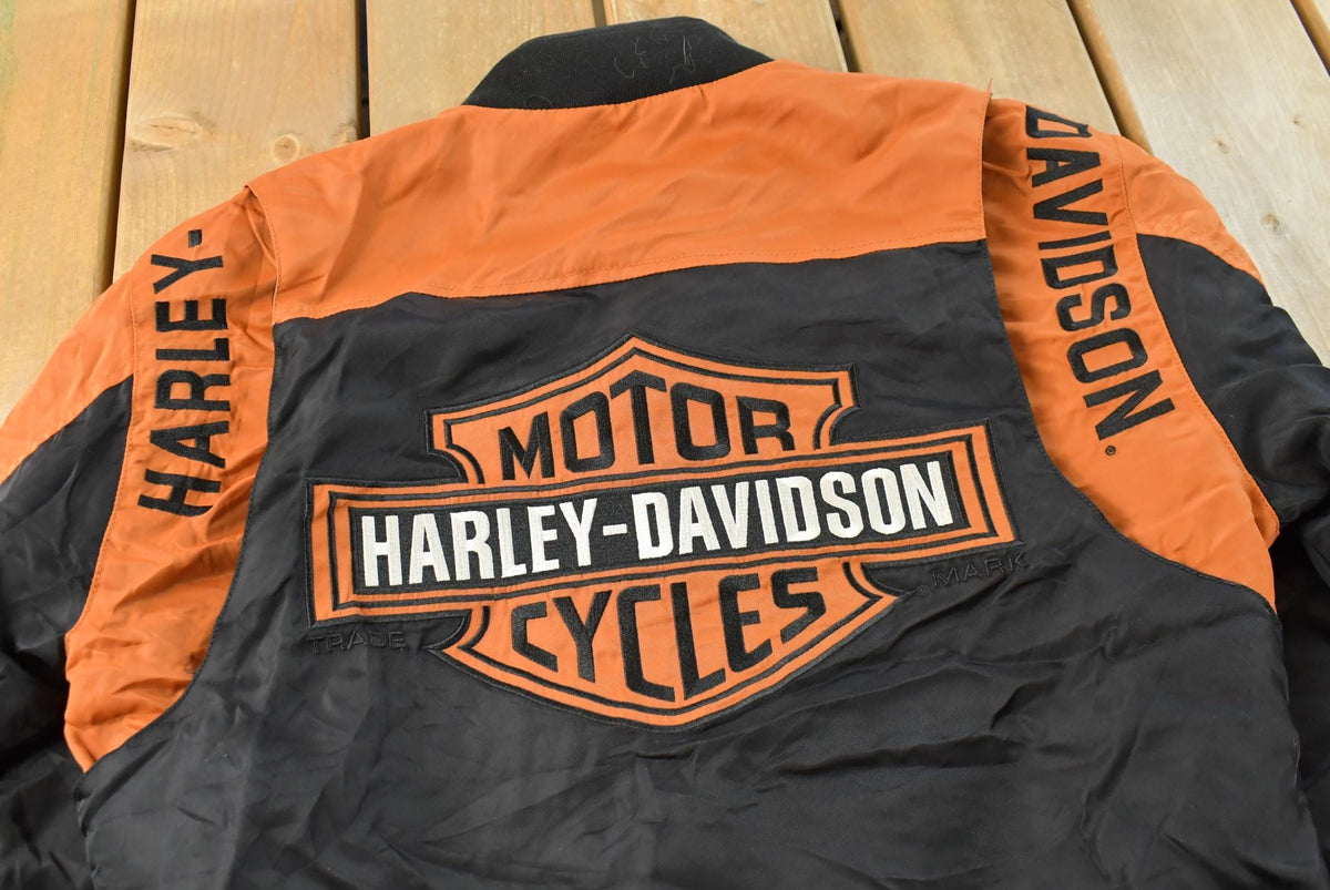 Vintage 1990s Harley Davidson Embroidered Motorcycle Jacket Men's M
