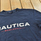 Vintage 1990s Nautica Spellout Graphic T Shirt Men's XL