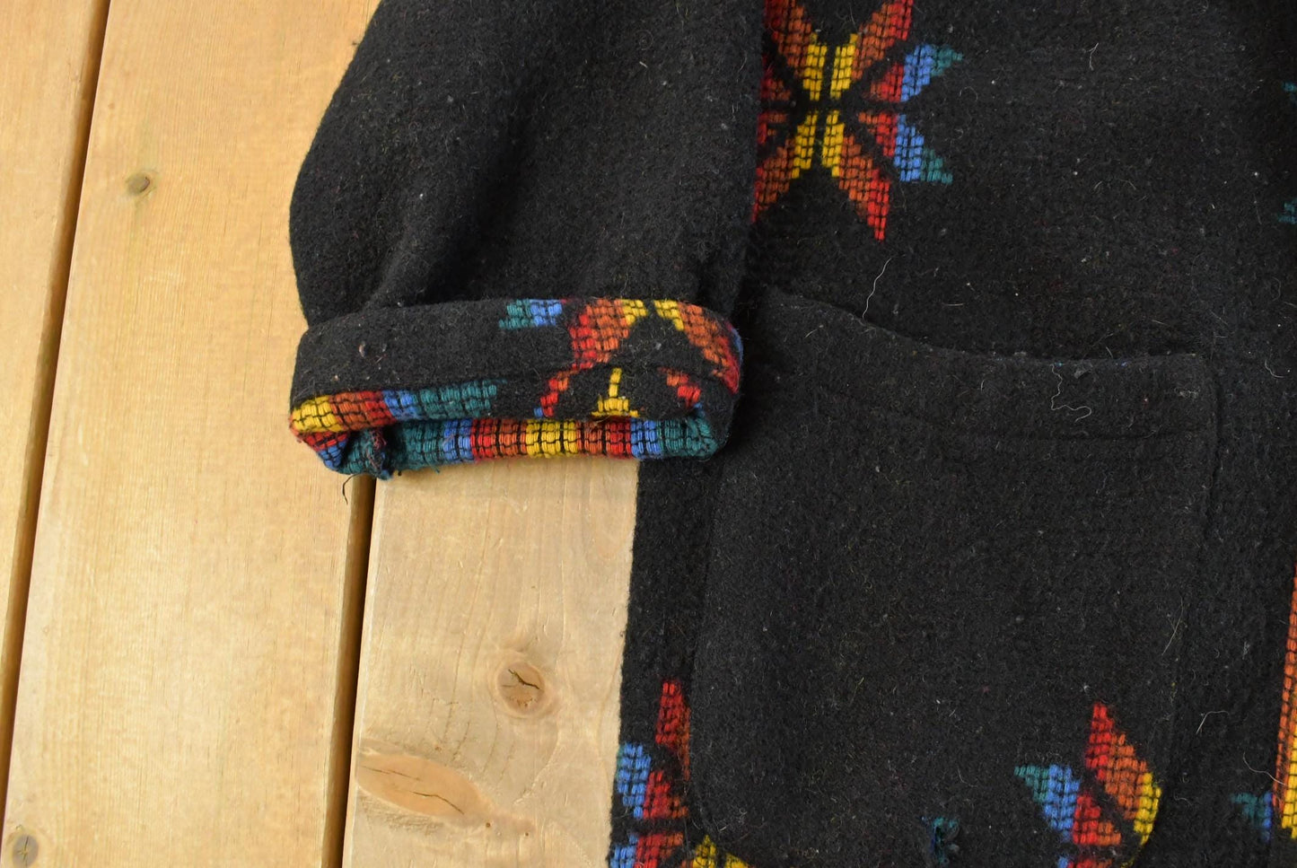 Vintage 1990s Ivy Koral Western All Over Print Wool Robe Men's M