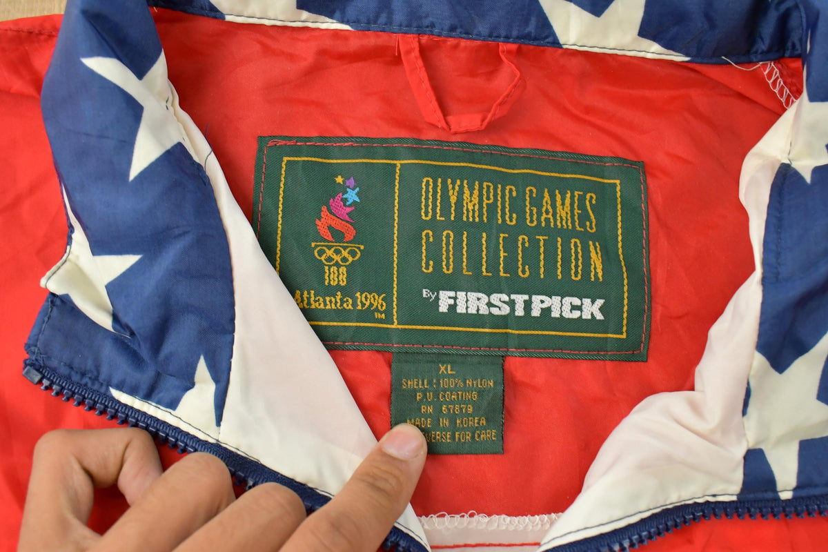 Vintage 1996 Atlanta Olympics Games Collection Anorak Windbreaker Men's XL