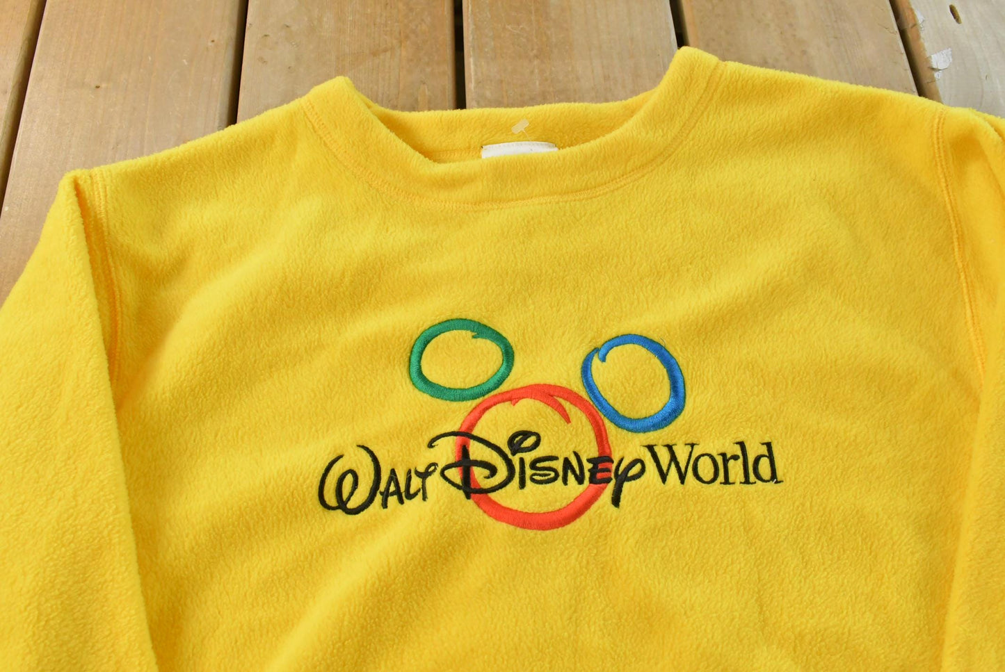 Vintage 1990s Walt Disney World Embroidered Fleece Crewneck Men's M