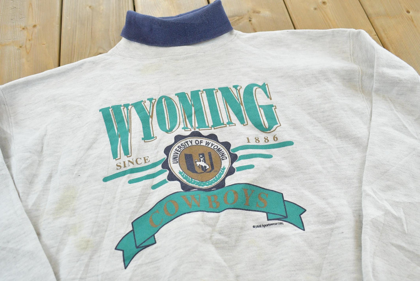 Vintage 1991 Wyoming Cowboys Turtleneck Sweatshirt Men's M