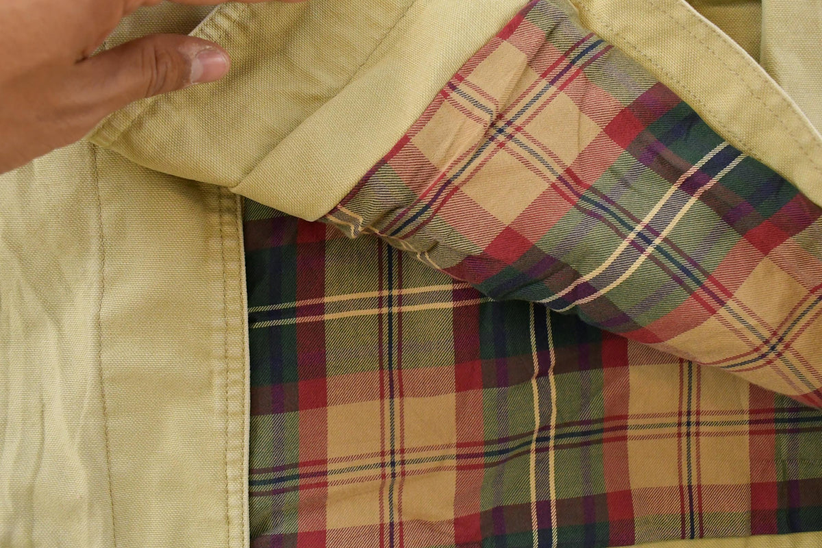 Vintage 1990s Lands' End Flannel Lined Barn Chore Coat Men's XL