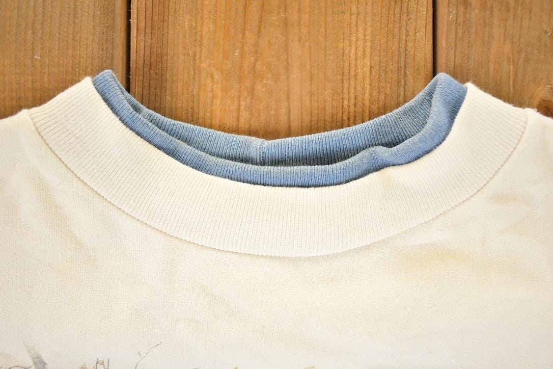 Vintage 1990s Artisans Winter Theme AOP Double Collar Crewneck Sweatshirt Men's L