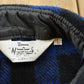 Vintage 1980s Woolrich Blue Buffalo Check Plaid Wool Shirt Men's M