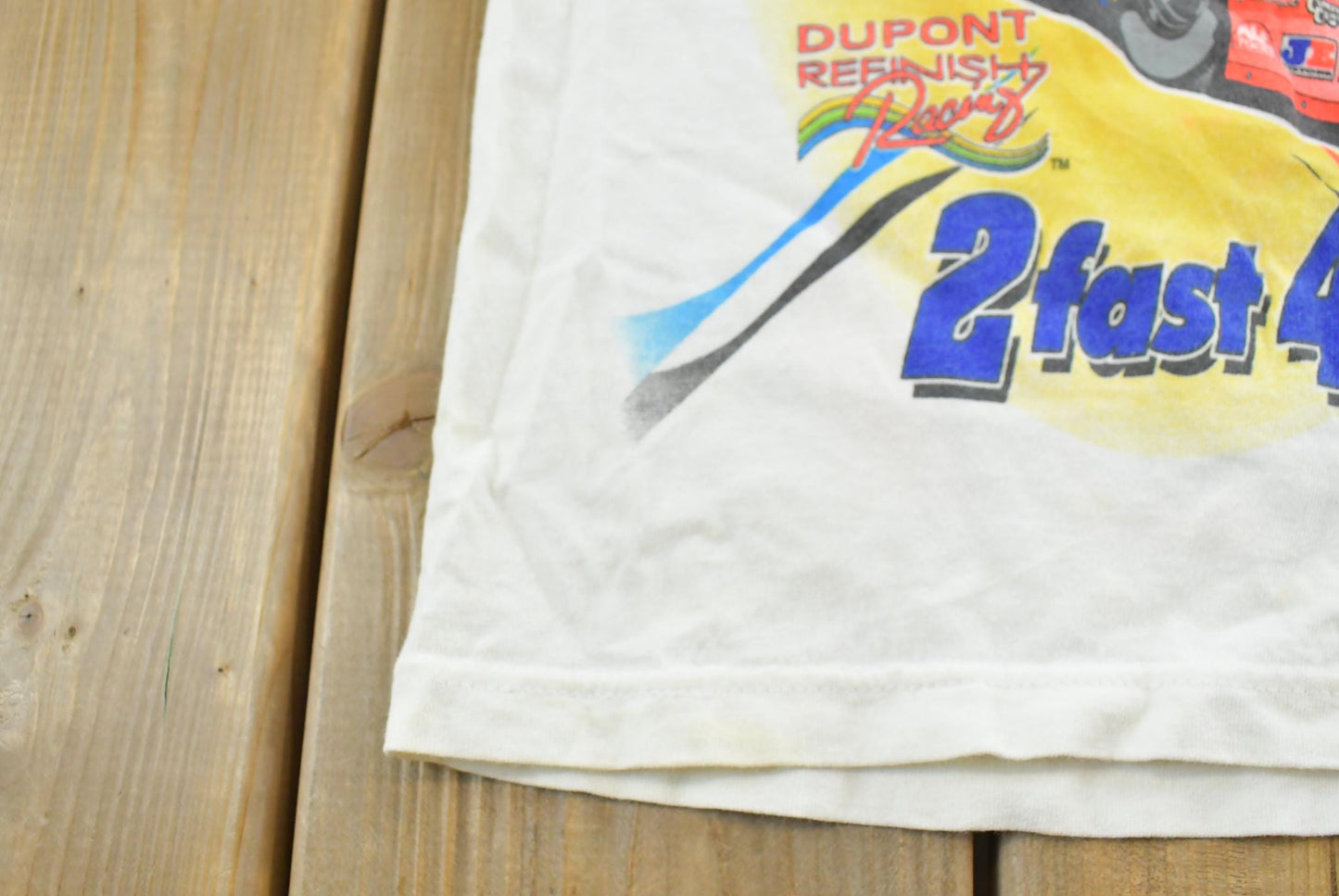 Vintage 1990s Jeff Gordon Dupont 2 Fast 4 You NASCAR Racing T-Shirt Youth 6