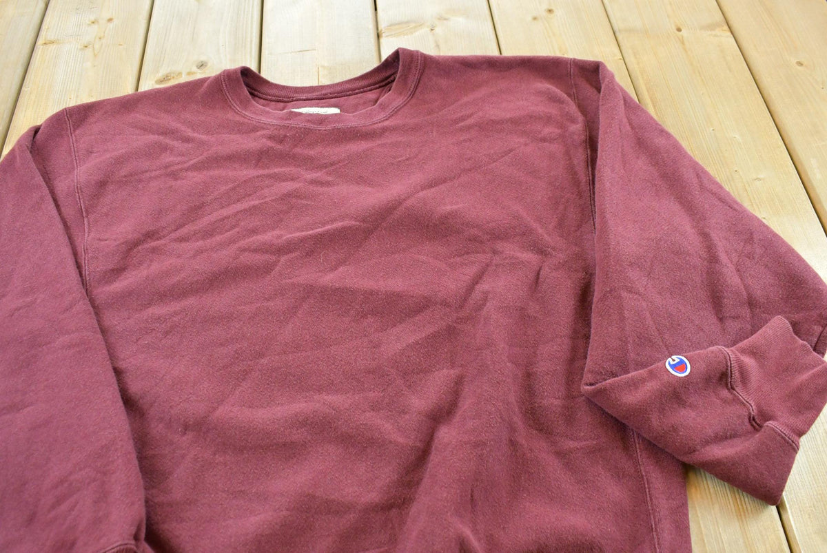 Vintage 2000s Champion Blank Maroon Reverse Weave Crewneck Sweatshirt Men's L