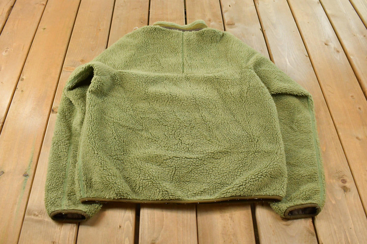 Vintage 2000s Patagonia Retro X Deep Pile Full Zip Fleece Sweater Men's Medium / Sage Green