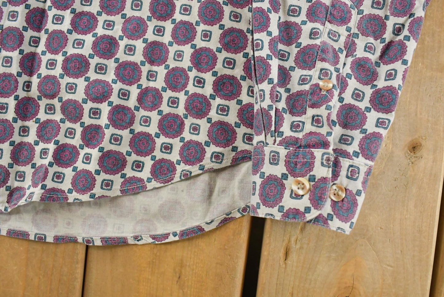 Vintage 1990s Preserve Floral Button Up Shirt Men's Large